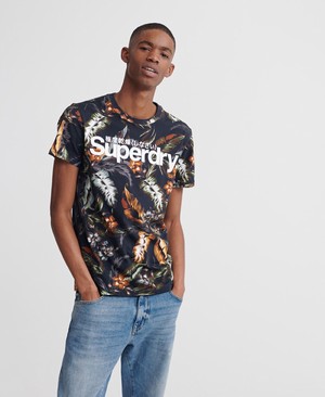 Superdry Super 5's Férfi Pólók Sötétkék | MLXKA3495